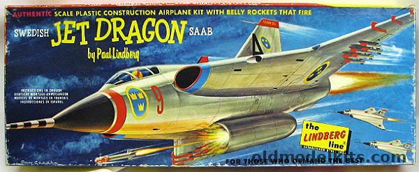 Lindberg 1/48 Swedish J-35 Jet Dragon Saab (Draken), 570-98 plastic model kit